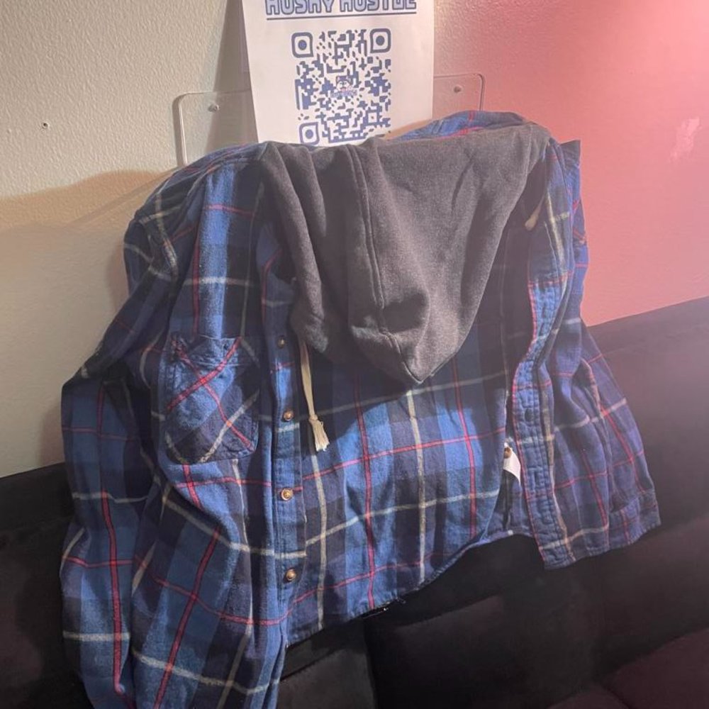 UNIONBAY Switchback Flannel Hoodie/Hooded Flannel (Large)